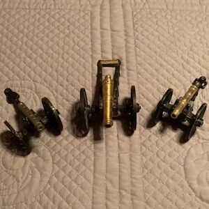 Brass and Black Miniature Civil War Era Cannons Set